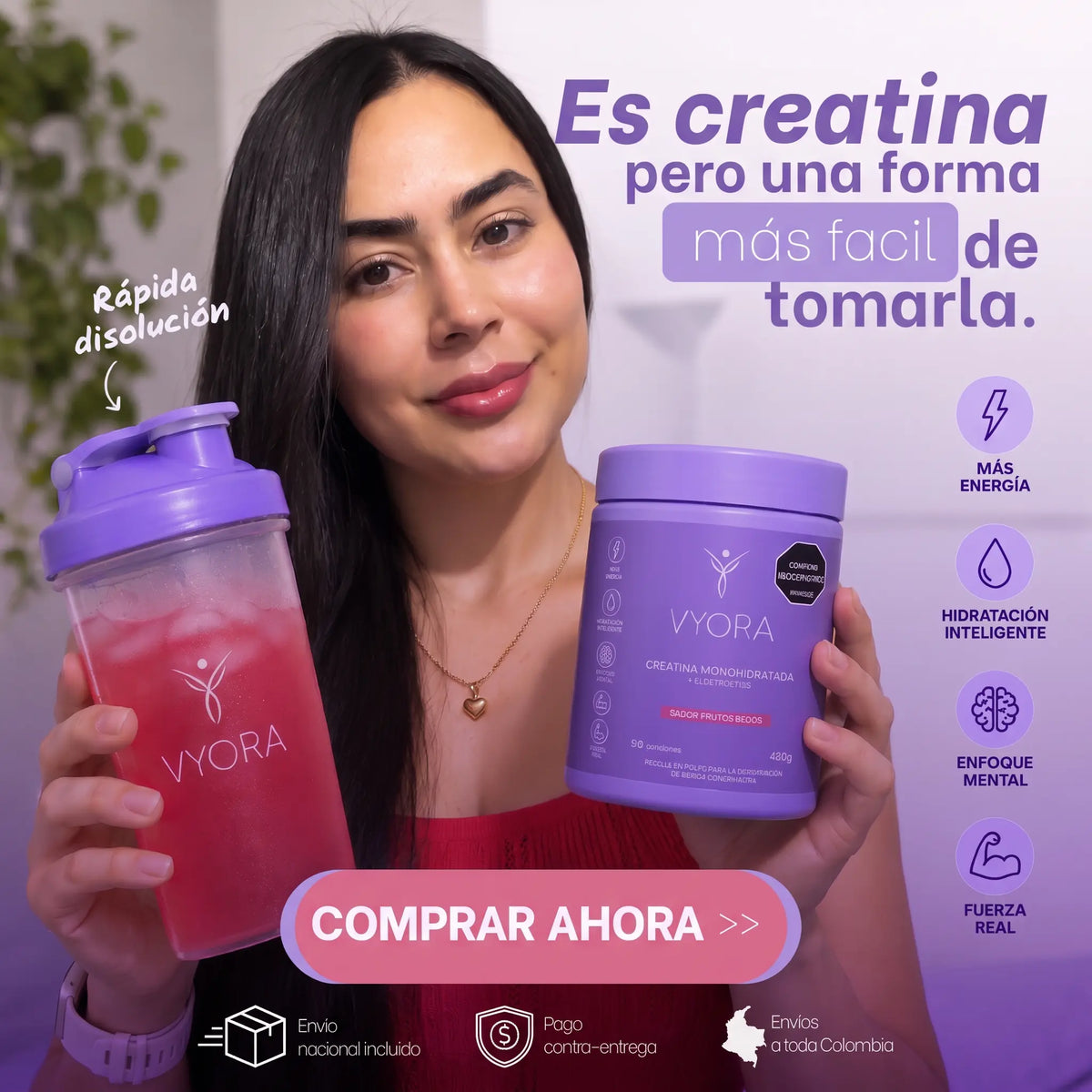 Creatina sabor a frutos rojos sin azúcar