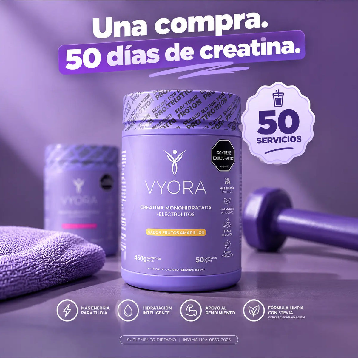 Creatina sabor a maracuyá sin azúcar