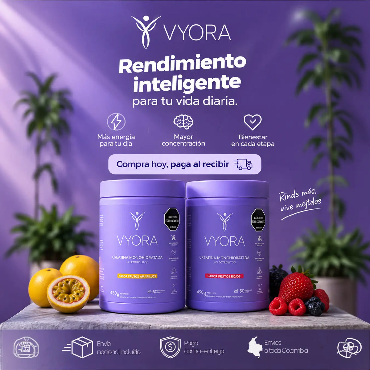 Creatina sabor a maracuyá sin azúcar