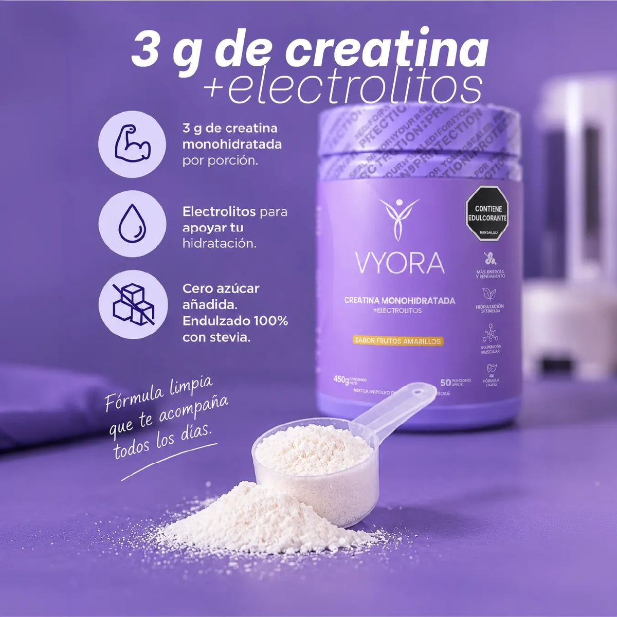 Creatina sabor a maracuyá sin azúcar